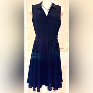 Nannette Lapore Elegant Navy Blue Sleeveless Dress Day and night dress
